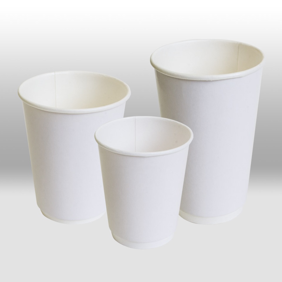 White Double Wall paper cup for hot Beverages ThermoCup by Papperskopp